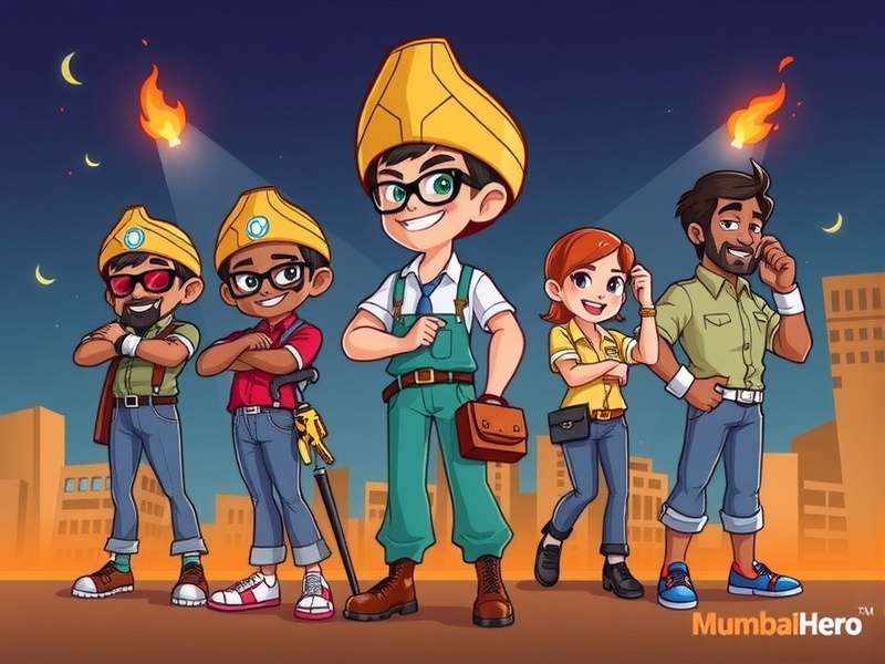 Mumbai Dash Hero characters representing different Indian professions